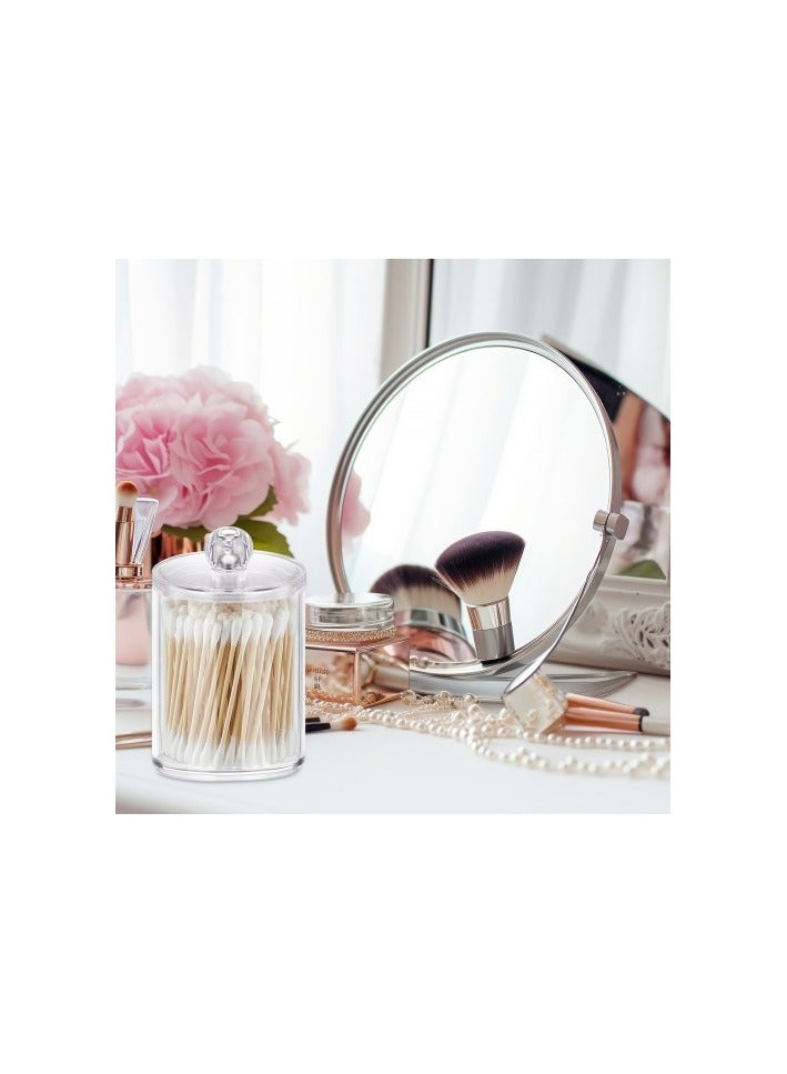 3-Piece Acrylic Cotton Pad and Swab Storage Jars – Clear Bathroom Organizer Containers with Lids, for Cotton Balls, Floss, Tampons & Makeup Tools - Image 4