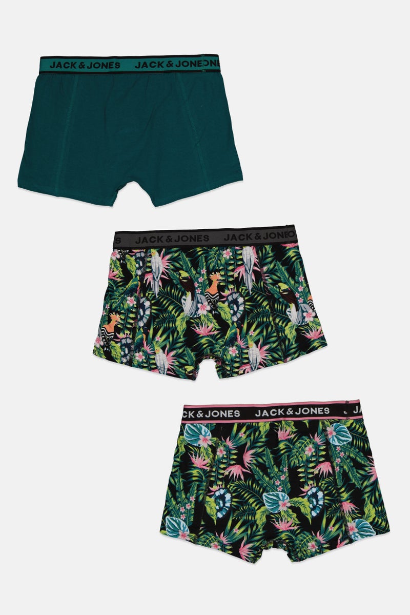 Jack Jones Kids Boy 3 Pieces Allover Print Boxer Briefs, Multicolor - Image 2