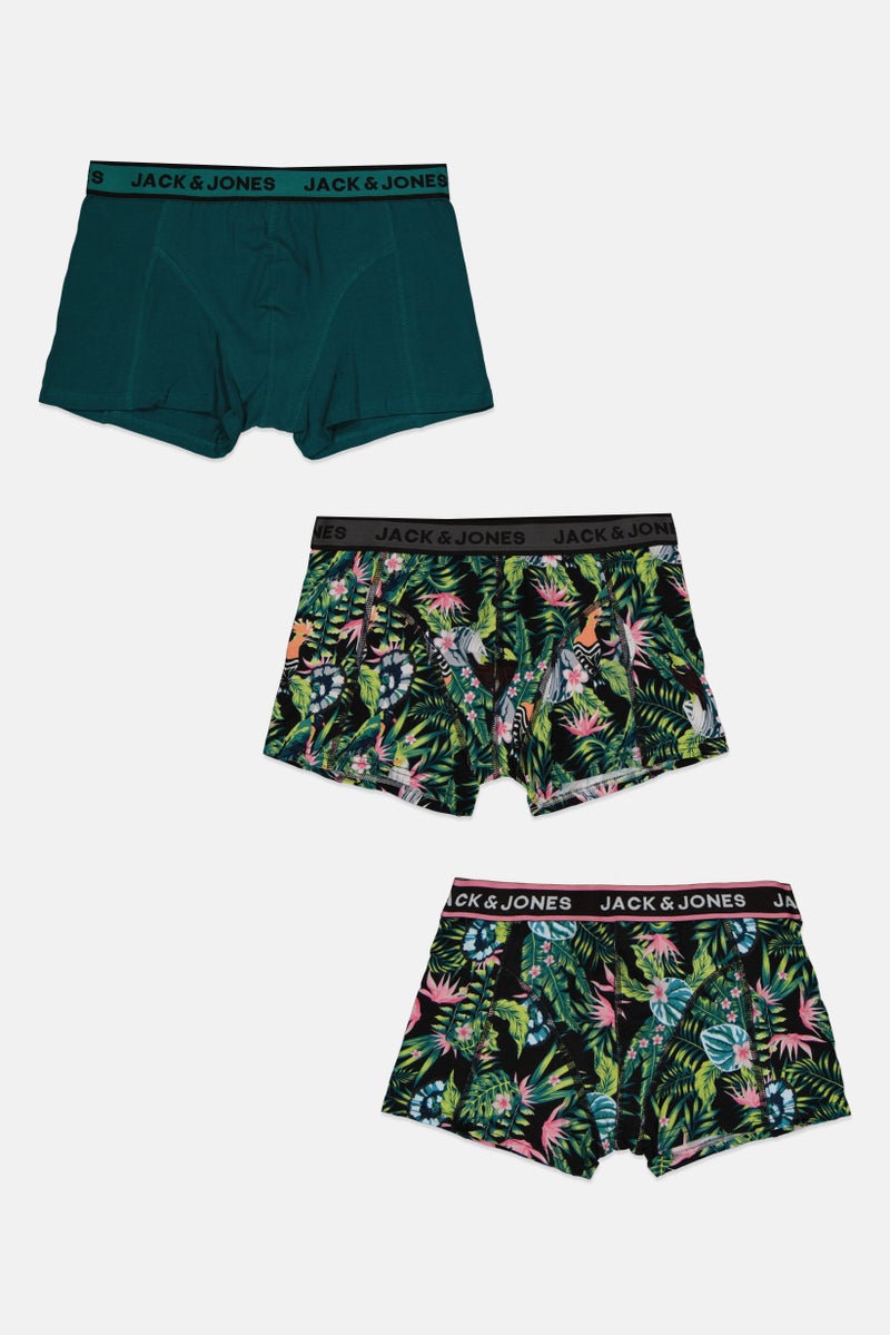 Jack Jones Kids Boy 3 Pieces Allover Print Boxer Briefs, Multicolor - Image 3