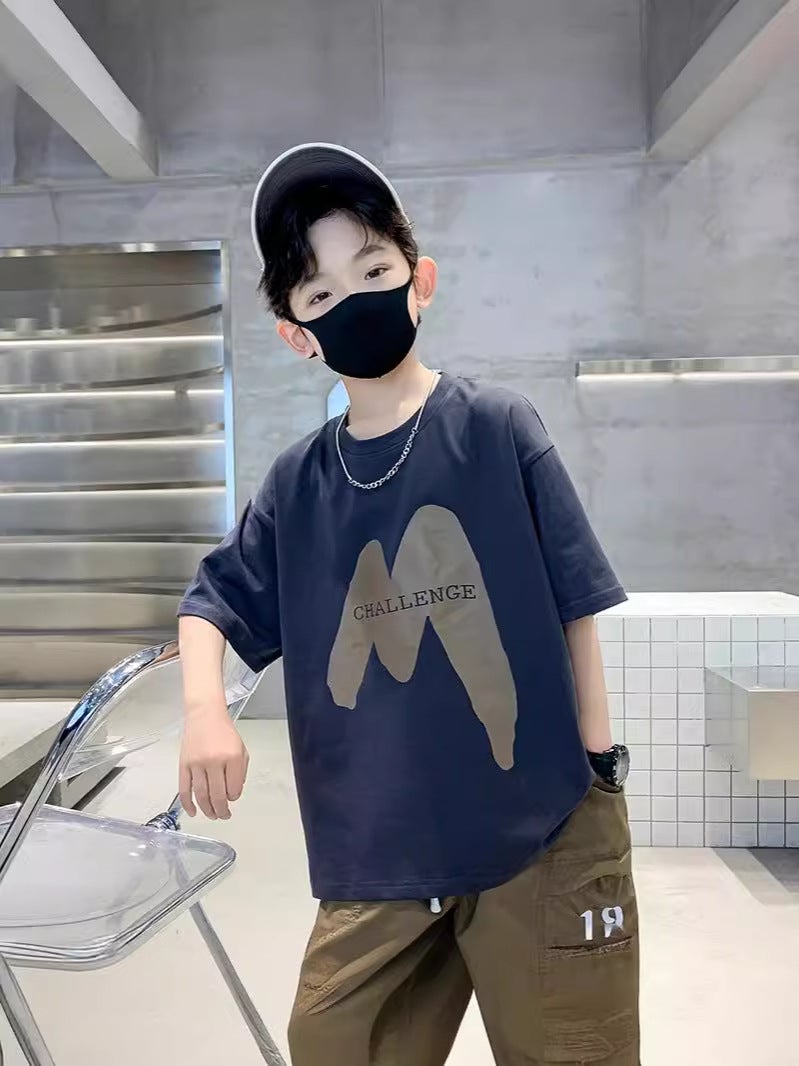 Children'S Clothing Boys' Short-Sleeved T-Shirt Summer Wear 2026 New Style For Older Children Summer Boys' Pure Cotton Top Trendy T-Shirt - Image 2