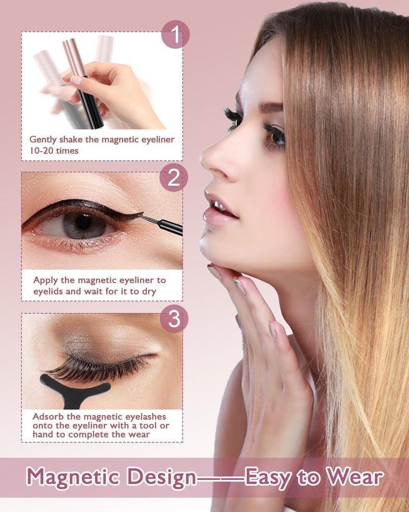 Shopfleet Shopfleet 3D 3 Pair False Magnetic Eyelashes Eyeliner with Special Tool 111218 - Image 4