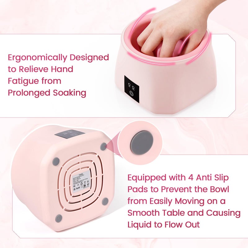 Yokilly Nail Soaking Bowl Heated: 50% Faster Nail Soak off Bowl for Women Nail Beginner - Electric Manicure Nail Bowl for Home Salon - Image 5