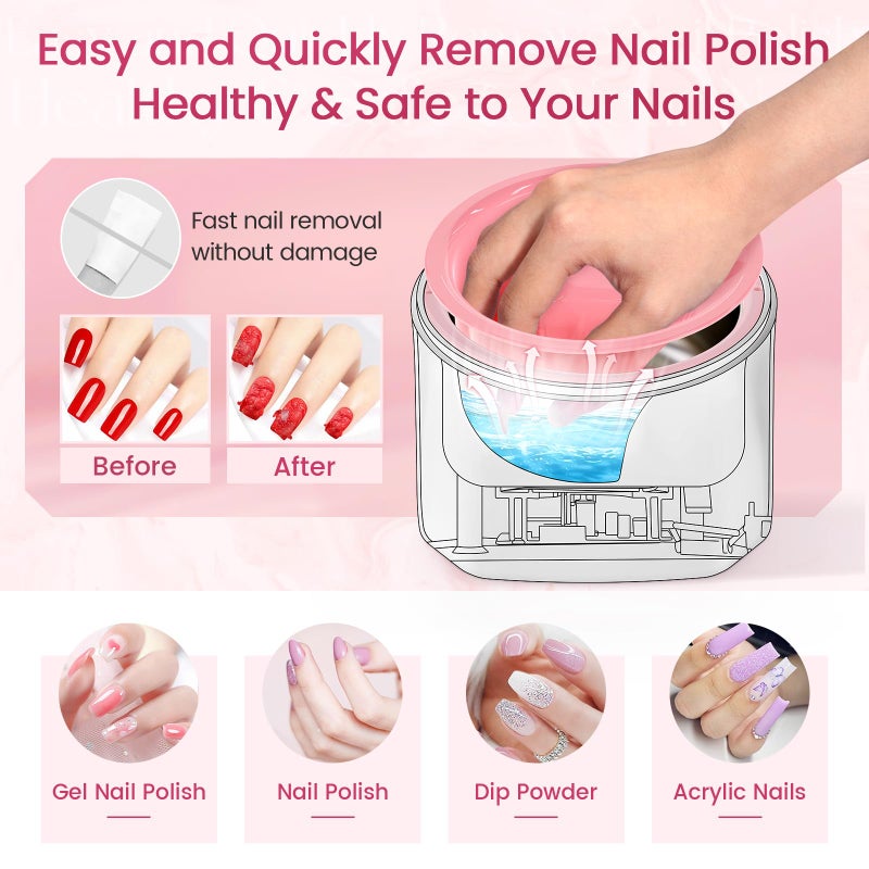 Yokilly Nail Soaking Bowl Heated: 50% Faster Nail Soak off Bowl for Women Nail Beginner - Electric Manicure Nail Bowl for Home Salon - Image 3