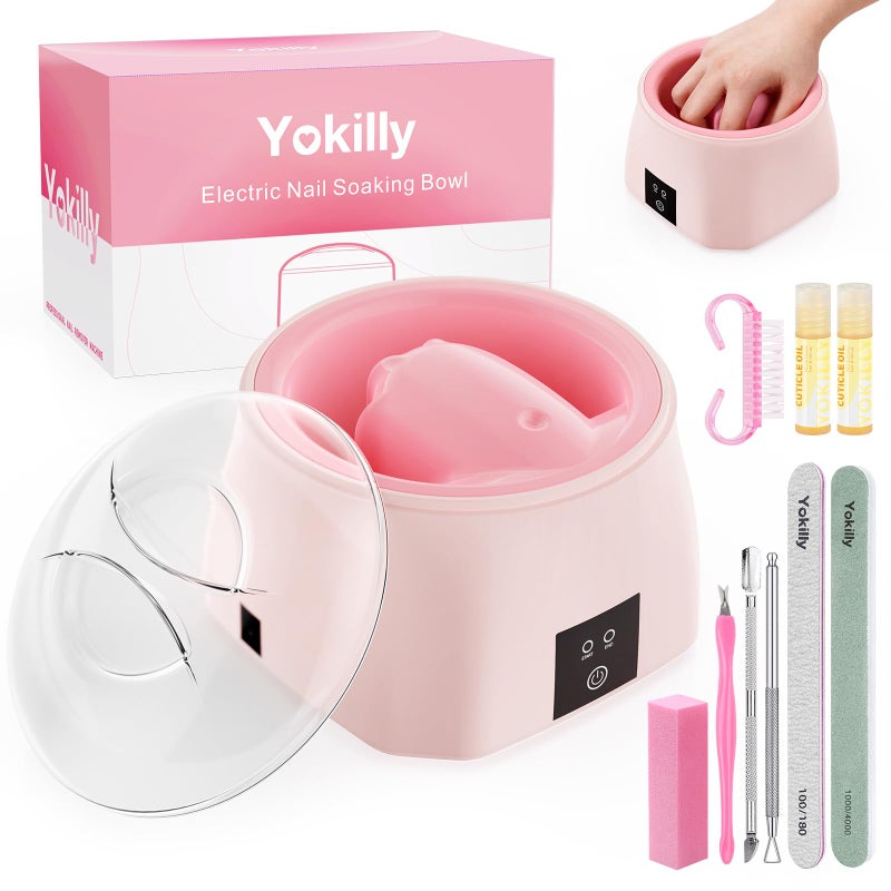 Yokilly Nail Soaking Bowl Heated: 50% Faster Nail Soak off Bowl for Women Nail Beginner - Electric Manicure Nail Bowl for Home Salon - Image 1