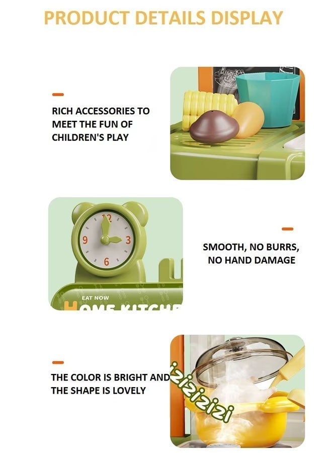 42 Pcs Kitchen Playset,Children's Play Kitchen Toy Set,Role Playing Chef, Simulation Kitchen Accessories Toys Sets With Spray And Light Simulated Water Faucet, Water Dispenser, Toy For Boys, Girls, Kids, Children, Red - Image 5