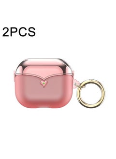 Case Cover For AirPods 3 2pcs One-piece Plating TPU Soft Shell Protective Case Transparent Pink