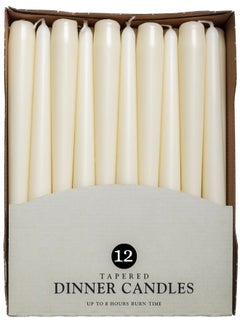 Generic Tall Taper White Candles (Pack of 12) 25cm Long Candle for Romantic Dinner Long Candles wax candles White candles long burning candles taper candles unscented dinner candles 