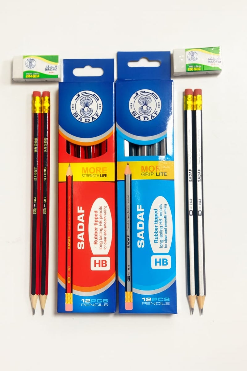 صدف طقم سدف 2 عبوة أقلام رصاص HB (24 قلم + 2 ممحاة)