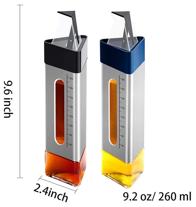 POPLEY Stainless Steel Oil Pot Barbecue Cooking Olive Oil Bottle Vinegar Oil Water Bottles Dispenser Clear - Image 2