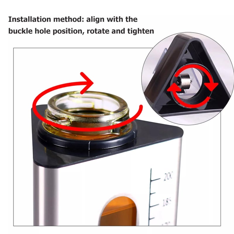 POPLEY Stainless Steel Oil Pot Barbecue Cooking Olive Oil Bottle Vinegar Oil Water Bottles Dispenser Clear - Image 5