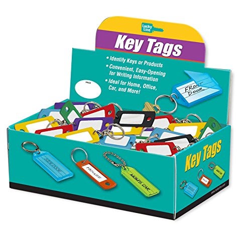Lucky Line Flexible Colored Plastic Key Tag with 3/4" Split Ring in Assorted Colors, Includes 200 Tags (16900) - Image 2