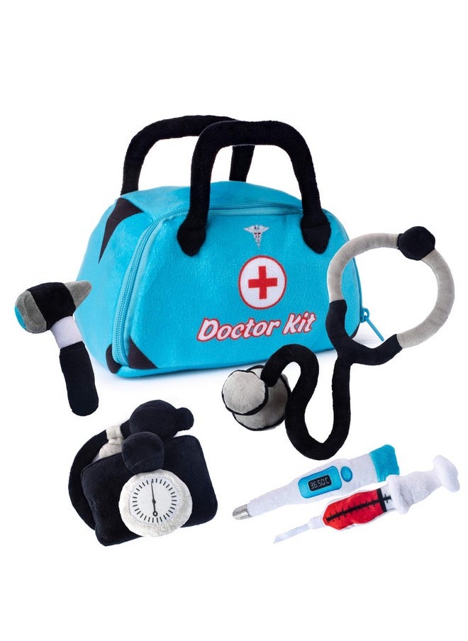 Plush Creations Talking Plush Toy Doctor Kit For Toddlers | Doctor Playset | Kid Doctor Set | Doctor Kit For Toddlers | Dr Kit | Includes Talking Blood Pressure Meter, Otoscope, Stethoscope, Thermometer & Syringe  - Image 1