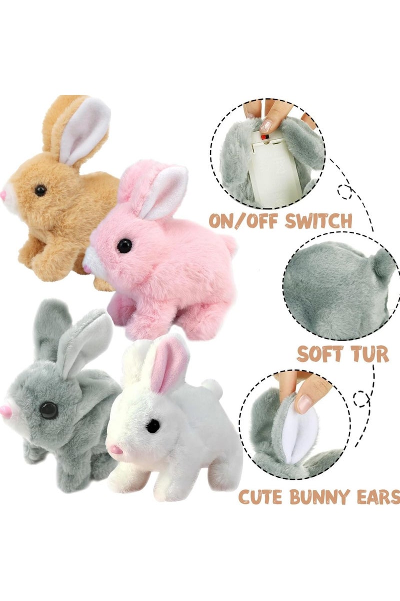 Interactive Hopping Bunny Toy – Plush Walking Rabbit with Sounds & Wiggle Ears, Carrot Accessory, 7-Inch Electronic Pet Gift for Kids - Image 4