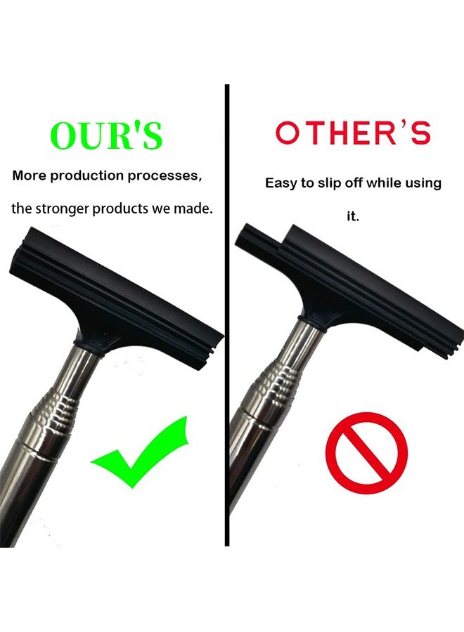 Car Rearview Mirror Wiper, Retractable Auto Glass Squeegee, Water Cleaner with Telescopic Long Rod, Portable Cleaning Tool for All Vehicles, Universal Automotive Accessories (Black) - Image 4