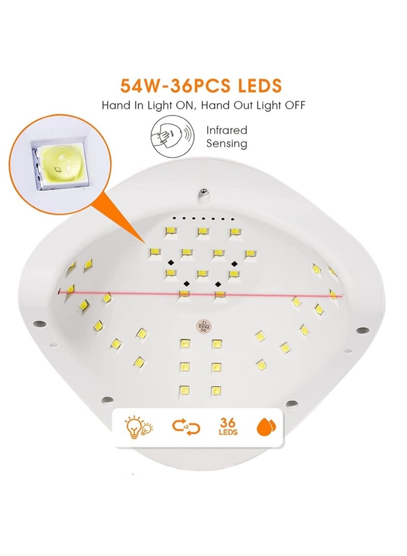 مصباح أظافر إل إي دي محترف لجيل البوليش، مجفف بالأشعة فوق البنفسجية/إل إي دي للعناية بالأظافر والقدمين، مجفف أظافر محمول، أداة تصلب لطلاء الأظافر وفنون الأظافر، الطراز SUN X5 Max، باللون الأبيض - Image 4