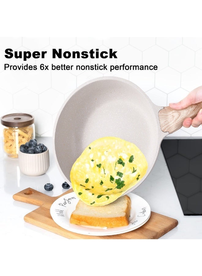 7Pcs Pots and Pans Set, Nonstick Kitchen Cookware Sets, Granite Pot and Pan, Cooking Pans Pots Set - Image 3