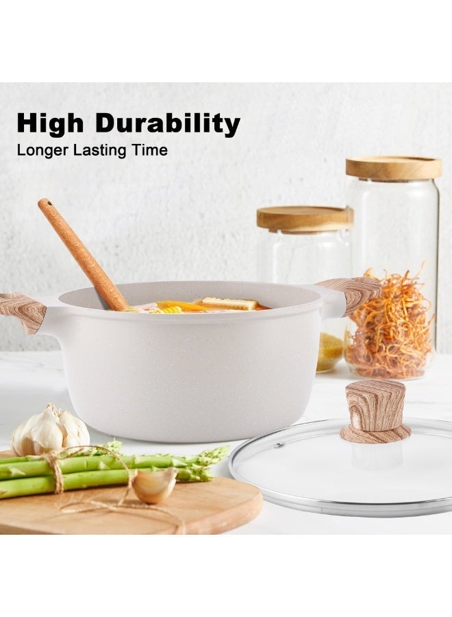 7Pcs Pots and Pans Set, Nonstick Kitchen Cookware Sets, Granite Pot and Pan, Cooking Pans Pots Set - Image 5