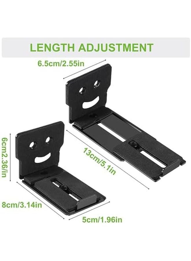 حامل شريط الصوت الإصدار الضيق حائط قابل للتعديل رف عائم مصنوع من المعدن الصلب لمتحدثات المسرح المنزلي - Image 4