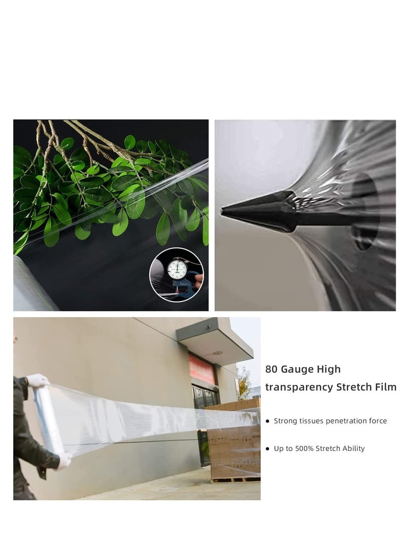 صن رايز لفة لف قابلة للتمدد بقوة صناعية، 1 لفة سميكة للغاية 3 كجم لنقل اللوازم والاثاث والمنصات والتغليف البلاستيكي للتغليف، غشاء مطاطي شديد التحمل - Image 2