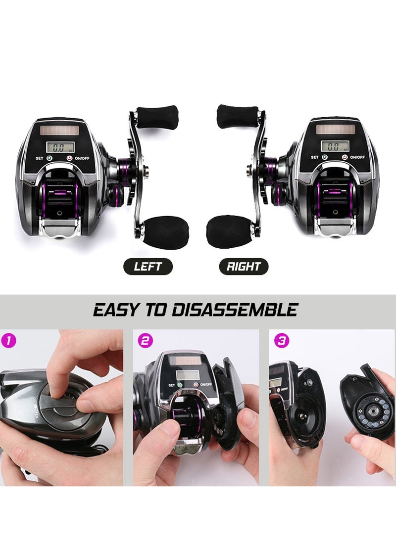 Generic Digital Display Baitcasting Reel with Line Counter Sun Power Charging System High Speed Fishing Reel Tackle Accessories  - Image 2