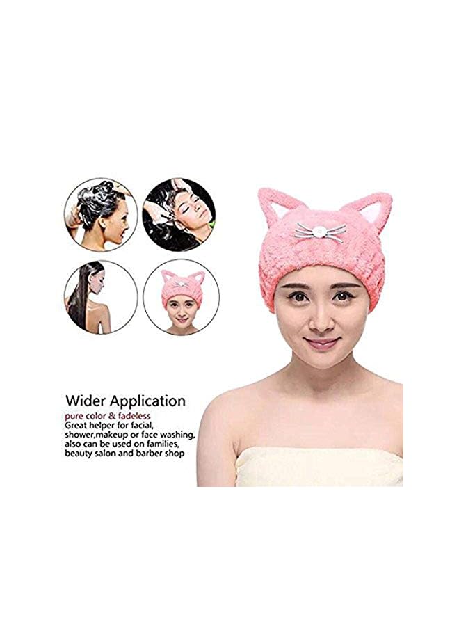 Zaboon Microfiber Bath Towel Kids Hair Towel Hat Hair Quick Drying Towel Hat Cute Bath Tool Super Soft Absorbent Hair Dry Hat With Premium Water-Absorbent Ability For Ladies Or Girls 2Pcs - Image 2