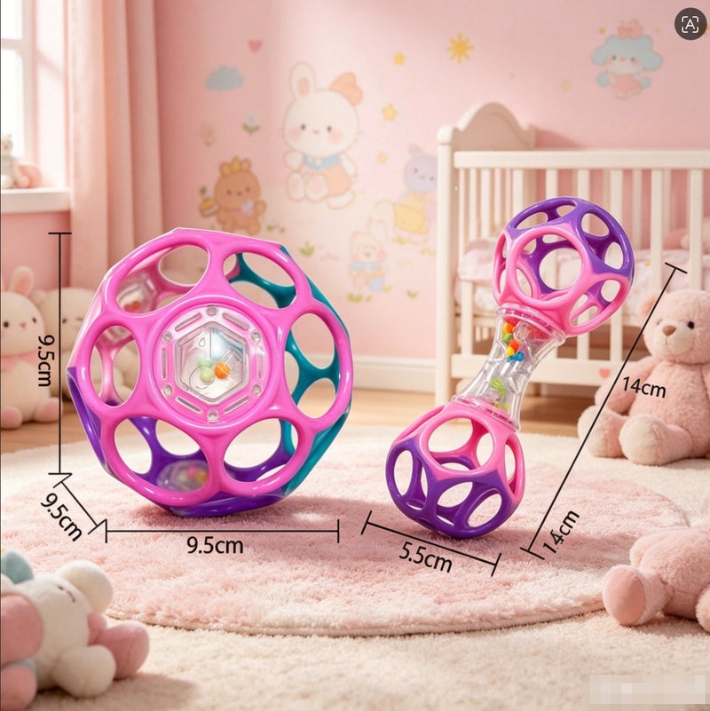 Baby Rattle Grasping Ball Toy TPU Soft Ball - Image 1