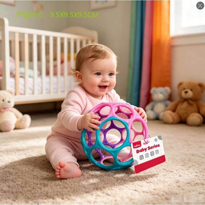 Baby Rattle Grasping Ball Toy TPU Soft Ball - Image 4
