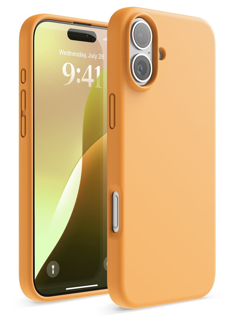 Elago Liquid Silicone for iPhone 16 Plus Case Cover Full Body Protection, Shockproof, Slim, Anti-Scratch Soft Microfiber Lining - Orange - Image 1