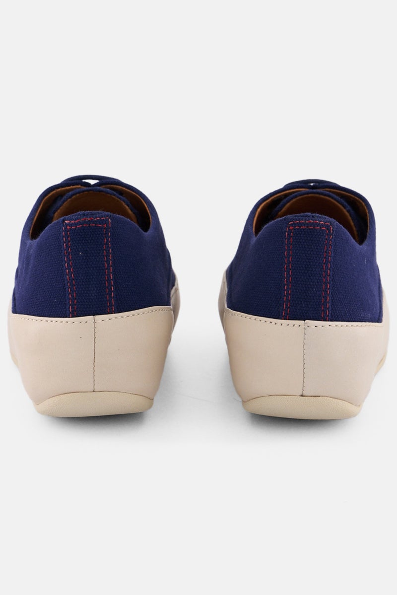 FitFlop Women Due Oxford Lace Up Casual Shoes, Blue - Image 3