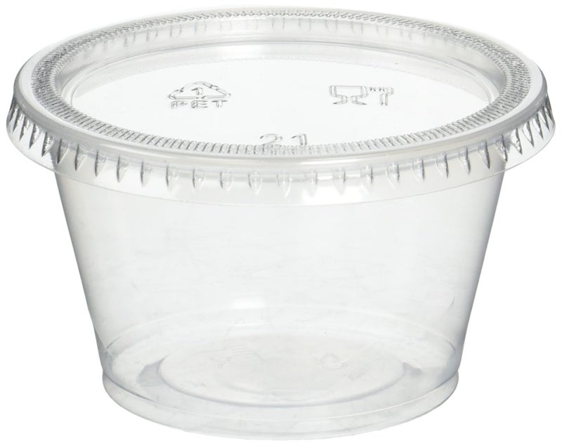 Reditainer Plastic Disposable Portion Cups Souffle Cup with Lids 4Ounce 100Pack