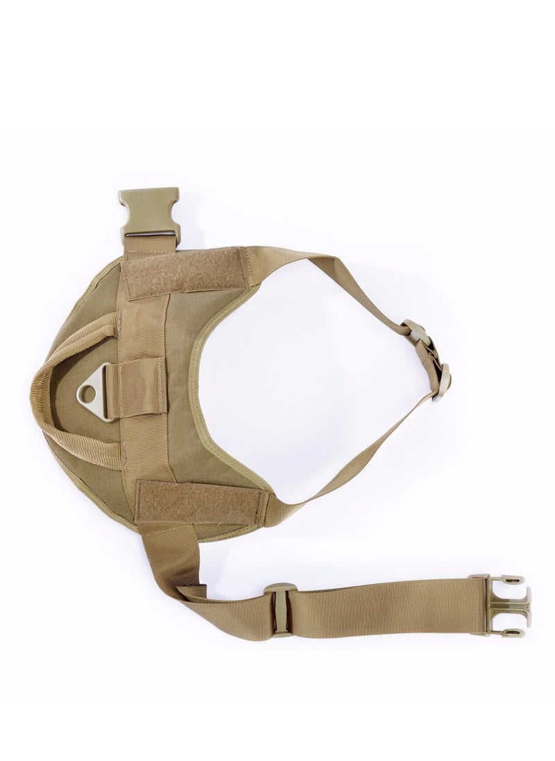 SYOSI - Dog Harness Tactical Adjustable Dog Harness for Large Dogs No Pull Military Dog Vest with D Ring and Handle Watterproof Nylon Material Pet products for Medium Large Pet Walking Training Brown L - Image 1