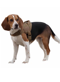 Dog Harness Tactical Adjustable Dog Harness for Large Dogs No Pull Military Dog Vest with D Ring and Handle Watterproof Nylon Material Pet products for Medium Large Pet Walking Training Brown L