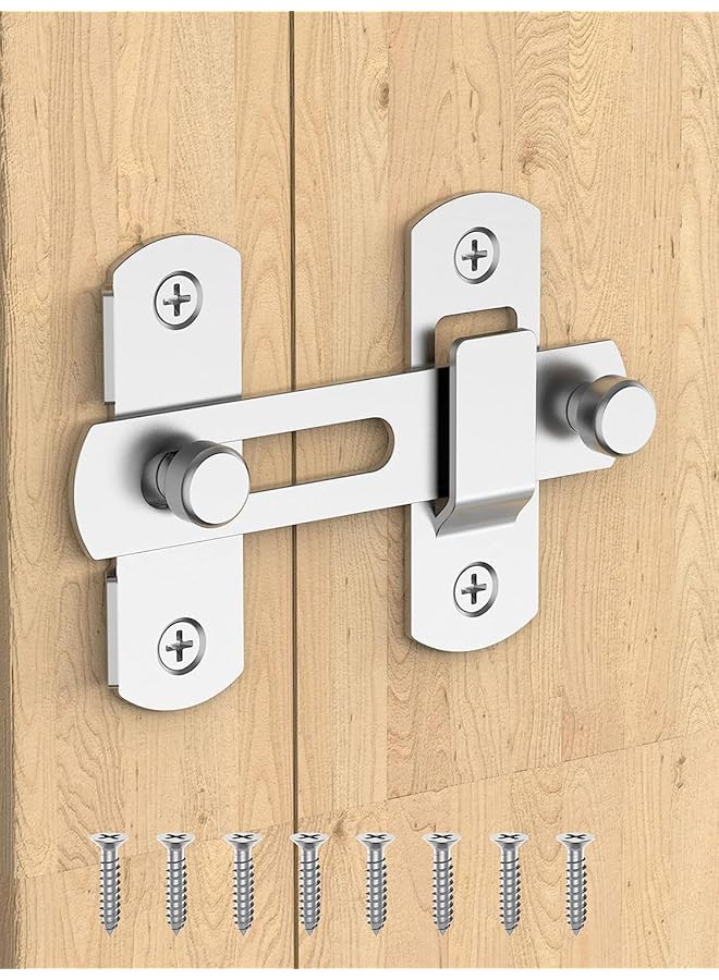 promass Sliding Barn Door Lock, Stainless Steel Gate Latches Flip Latch Safety Door Bolt Latch Lock for Wine Cabinet, Bathroom, Outdoor, Garage, Garden, Closet Door - Image 1