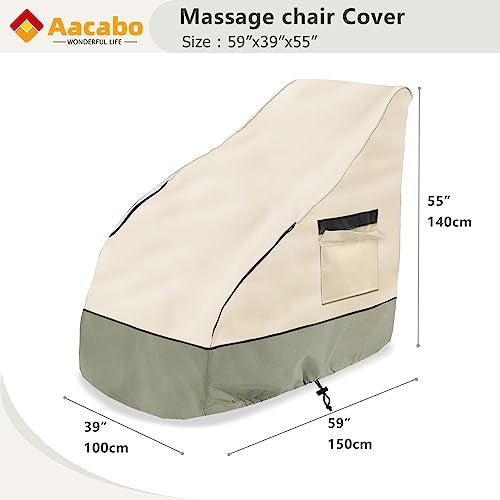 Aacabo Massage Chair Cover 600D Oxford Cloth Full Body Shiatsu Massage Chair Protective Cover with Drawstring Waterproof Dustproof - Image 2