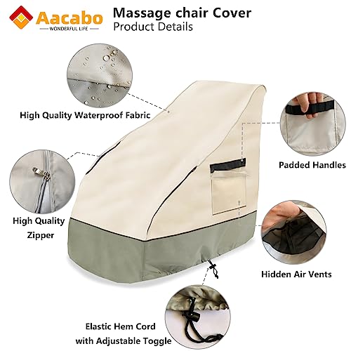 Aacabo Massage Chair Cover 600D Oxford Cloth Full Body Shiatsu Massage Chair Protective Cover with Drawstring Waterproof Dustproof - Image 4