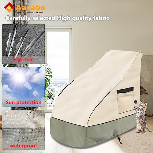 Aacabo Massage Chair Cover 600D Oxford Cloth Full Body Shiatsu Massage Chair Protective Cover with Drawstring Waterproof Dustproof - Image 5