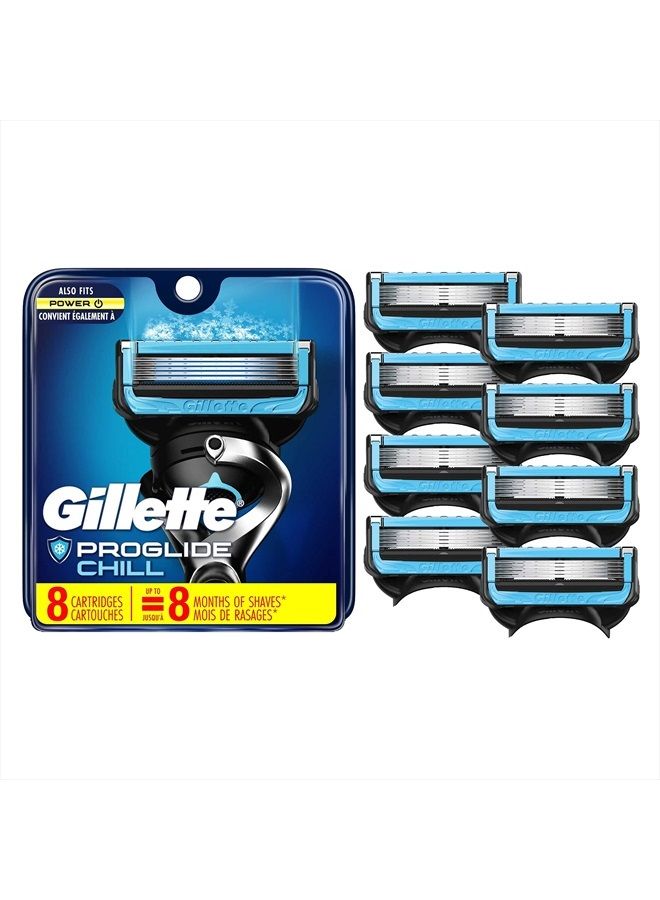 Gillette شفرات حلاقة بروغلايد تشيل للرجال، 8 قطع، تقنية التبريد تبرد البشرة - Image 1
