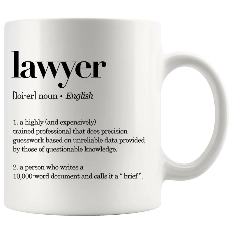 Panvola Lawyer Definition Mug Lawyer Gifts Law Student Graduation Gifts for New Lawyers Attorney Novelty Drinkware Ceramic Mug 11 oz White