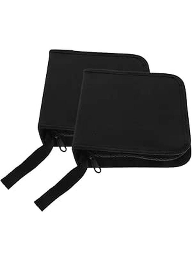 2Pcs Portable CD DVD Binder Case with Zipper Storage Organizer for Home and Travel - Image 1