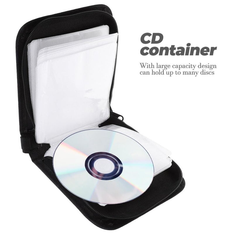 2Pcs Portable CD DVD Binder Case with Zipper Storage Organizer for Home and Travel - Image 3