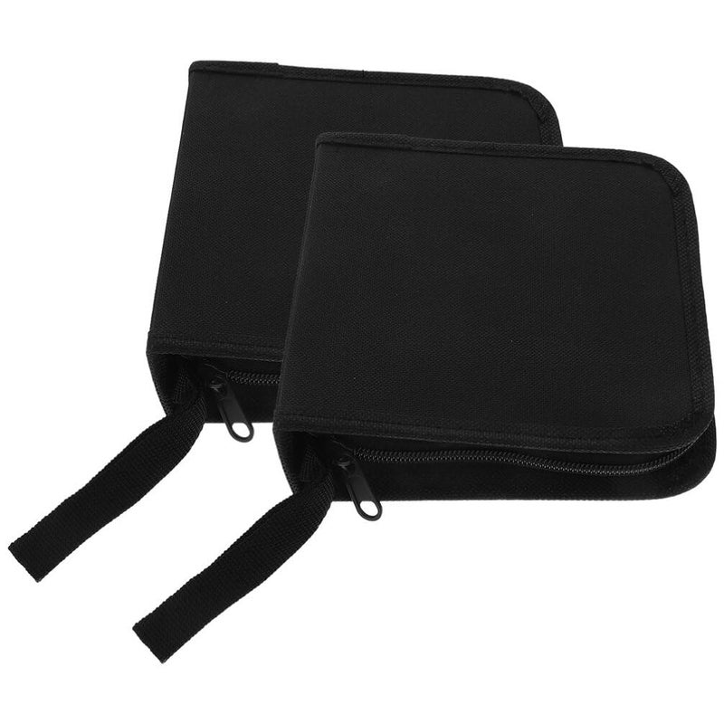 2Pcs Portable CD DVD Binder Case with Zipper Storage Organizer for Home and Travel - Image 2