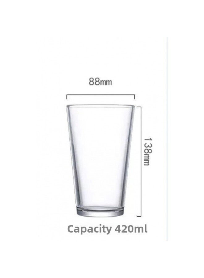 American Pint Cup Fine Brewed Beer Cup Glass Water Cup Flat Light Cup V-shaped Cup Gift Printable LOGO-Color:88138- 420ml-Capacity:Transparent - Image 1