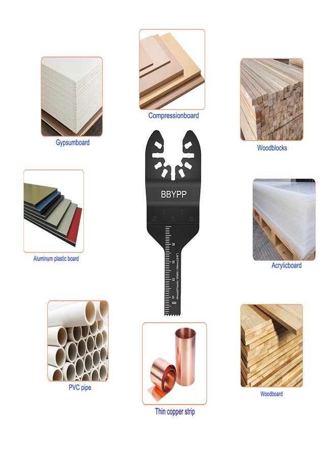 BBYPP 14-Piece Fine Multimaster Saw Blades, 10 mm Multitool Saw Blades, Oscillating Saw Blades Accessories for Wood, Plastic and Multimaterial - Image 3