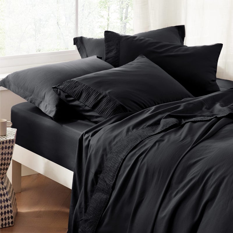 Bedsure Queen Sheet Set - 4 Pieces Soft Queen Size Sheets - Breathable & Cooling - Hotel Luxury - Easy Care Polyester Microfiber Bedding for Women, Men, Black - Image 5