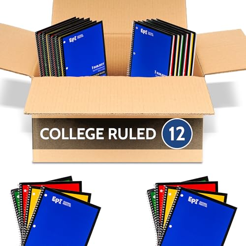 EPI Spiral Notebook | 1 Subject - College Ruled - 70 Sheets, Durable Spiral Binding | 10.5 x 8 in | Classroom Supplies | School, Office, Note Taking, Journaling - 12 Pack - Image 1