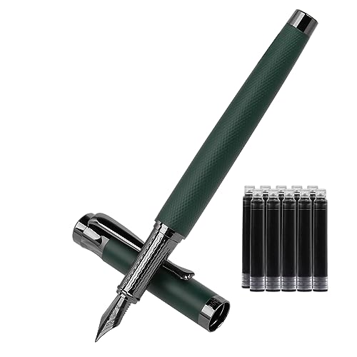 BOCIYER Luxury Fountain Pen Set,Ink Pen for Smooth Writing,Medium Nib,Includes 10 Ink Cartridges&Ink Converter,Best Pen Gift Case for Men & Women,fancy,calligraphy,Executive,Office pen-Green - Image 1