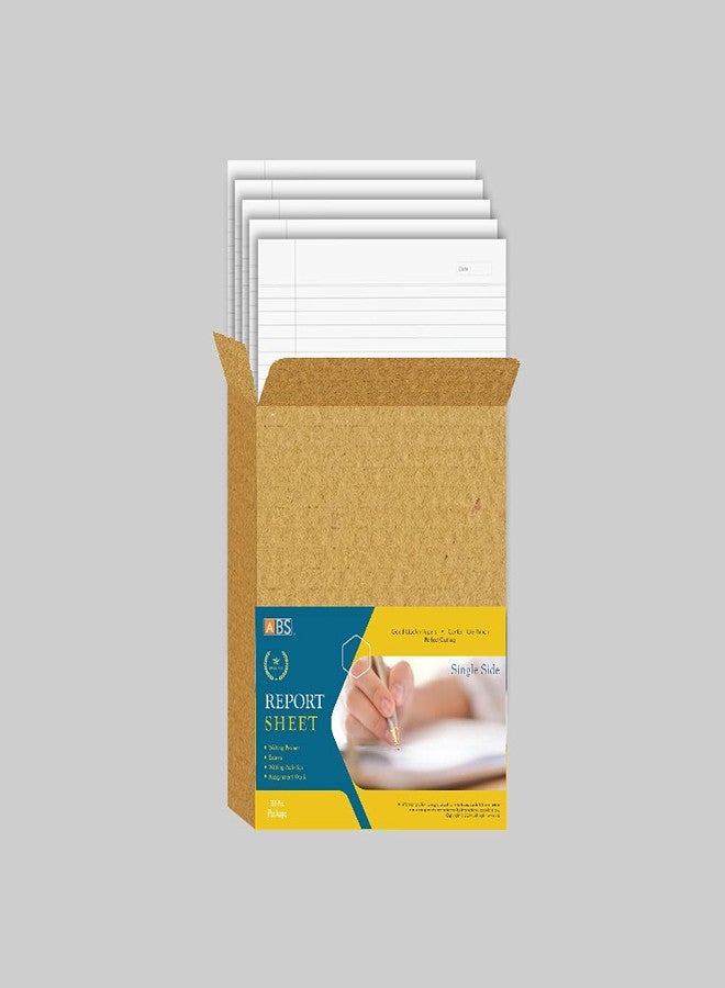 ABS A4 Project Paper Single Side Ruled Pack of 5 Premium White Writing Paper with Center Hole Punch Ideal for School College Exams Assignments Practical Homework and Office Use - Image 2