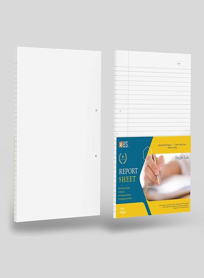 ABS A4 Project Paper Single Side Ruled Pack of 5 Premium White Writing Paper with Center Hole Punch Ideal for School College Exams Assignments Practical Homework and Office Use - Image 4