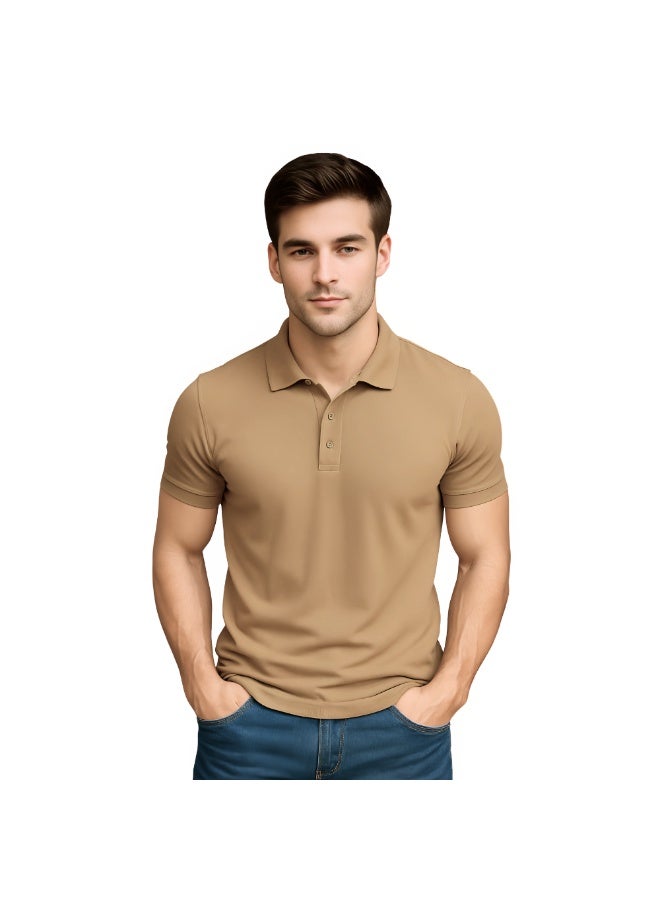 PRINTSHOP4ME Men's Regular-Fit Golf Polo T-shirt Pure Cotton Short Sleeve 220 GSM Basic Colors - Image 1