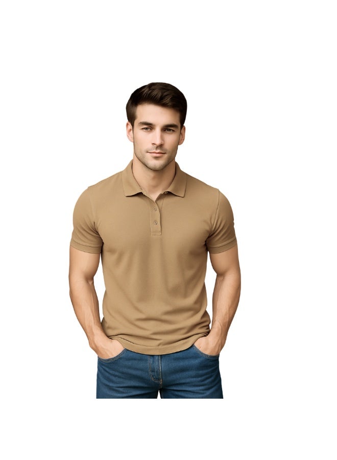 PRINTSHOP4ME Men's Regular-Fit Golf Polo T-shirt Pure Cotton Short Sleeve 220 GSM Basic Colors - Image 2
